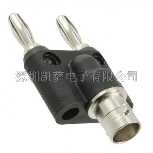 Pomona  1269 适配器连接器 BNC 母形 至 香蕉插头，双头，可堆插 黑色